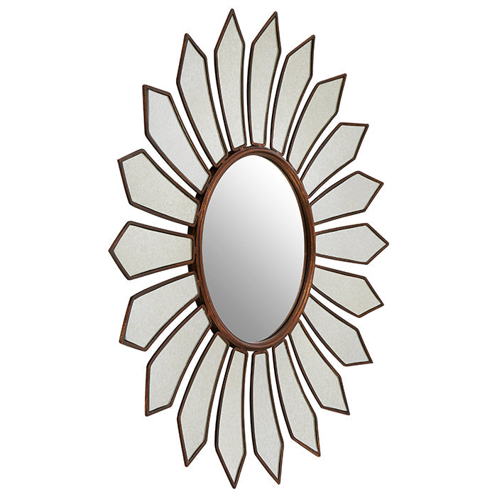 Antique Golden Petal Mirror