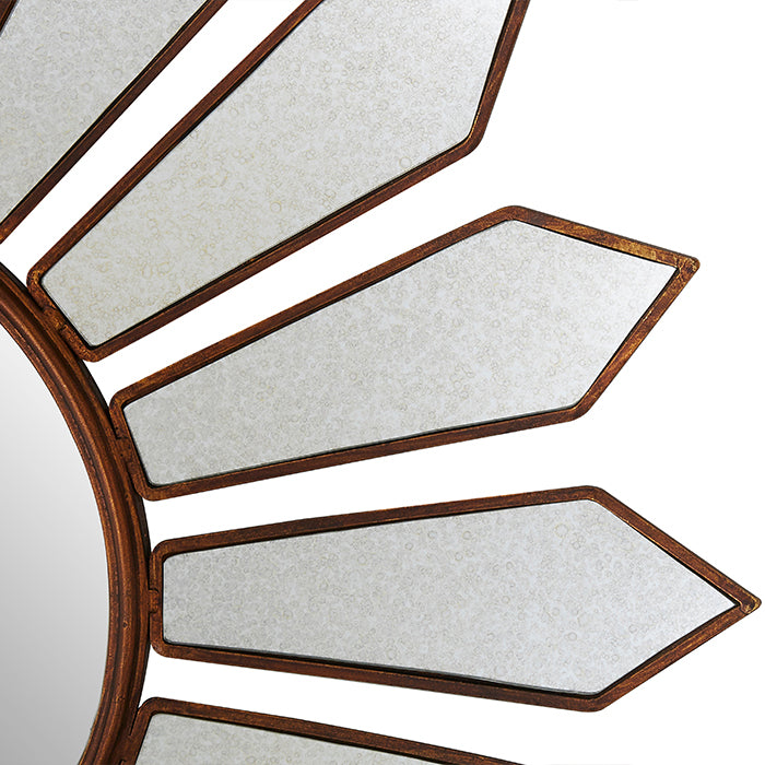 Antique Golden Petal Mirror