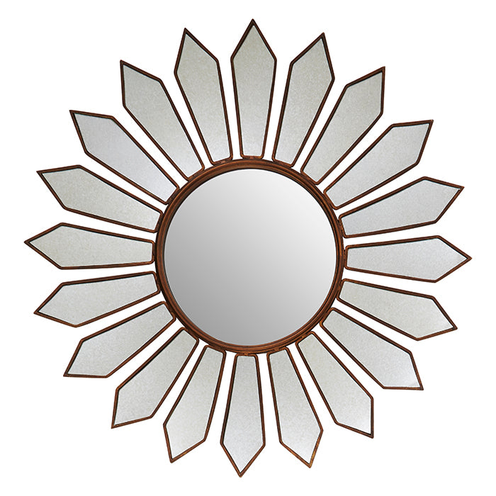 Antique Golden Petal Mirror