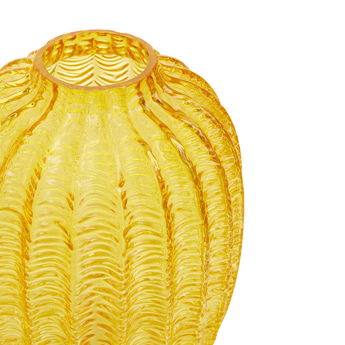 Small Handmade Yellow Glass Vase
