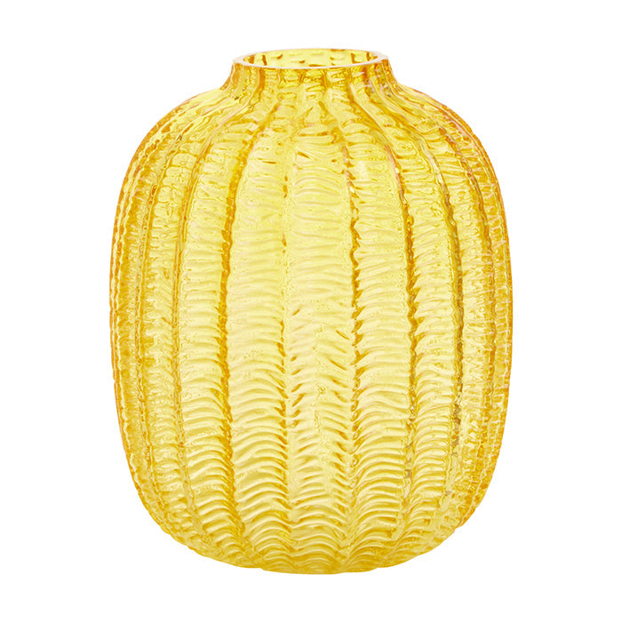 Small Handmade Yellow Glass Vase