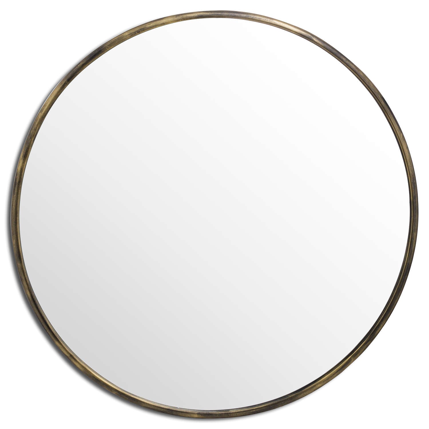Handcrafted Round Antique Brass Large Wall Mirror