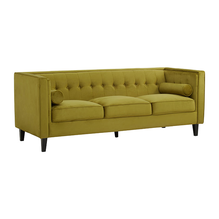 Olive Green Velvet Sofa