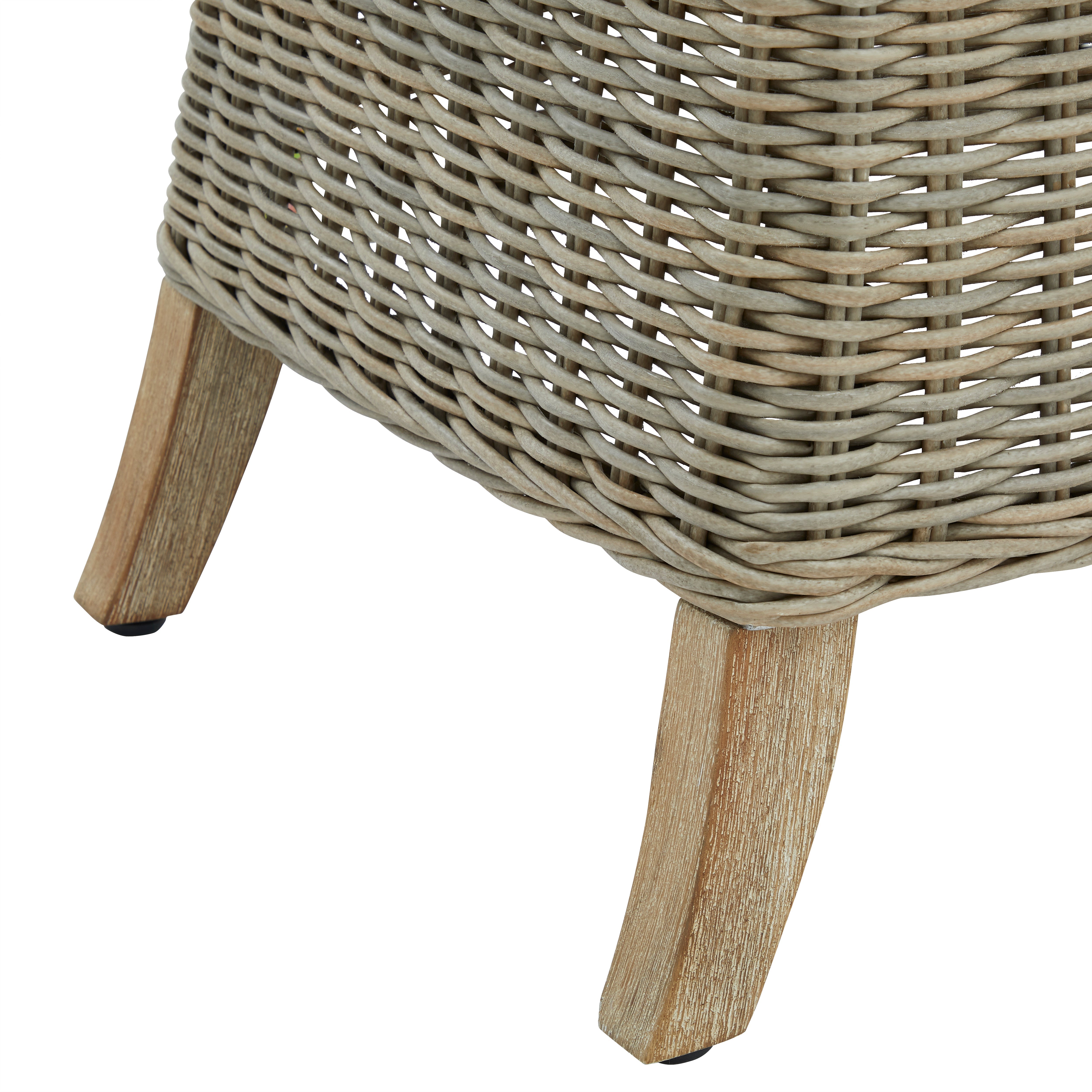 Modern Rattan-Style Dining Chair with Metal Finish