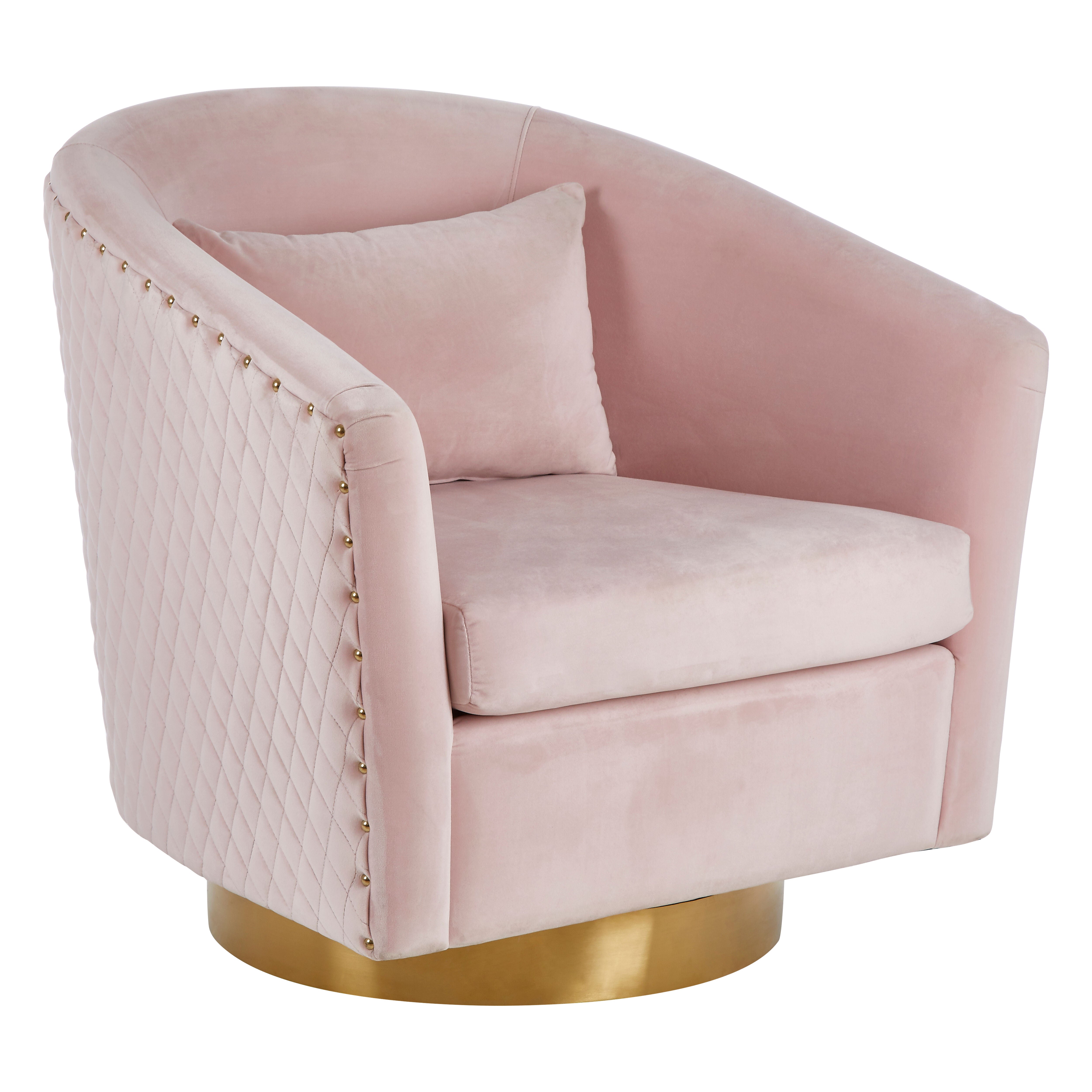 Elsie Soft Pink Velvet Armchair