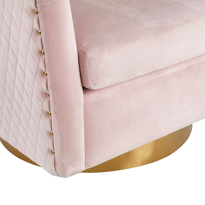 Elsie Soft Pink Velvet Armchair