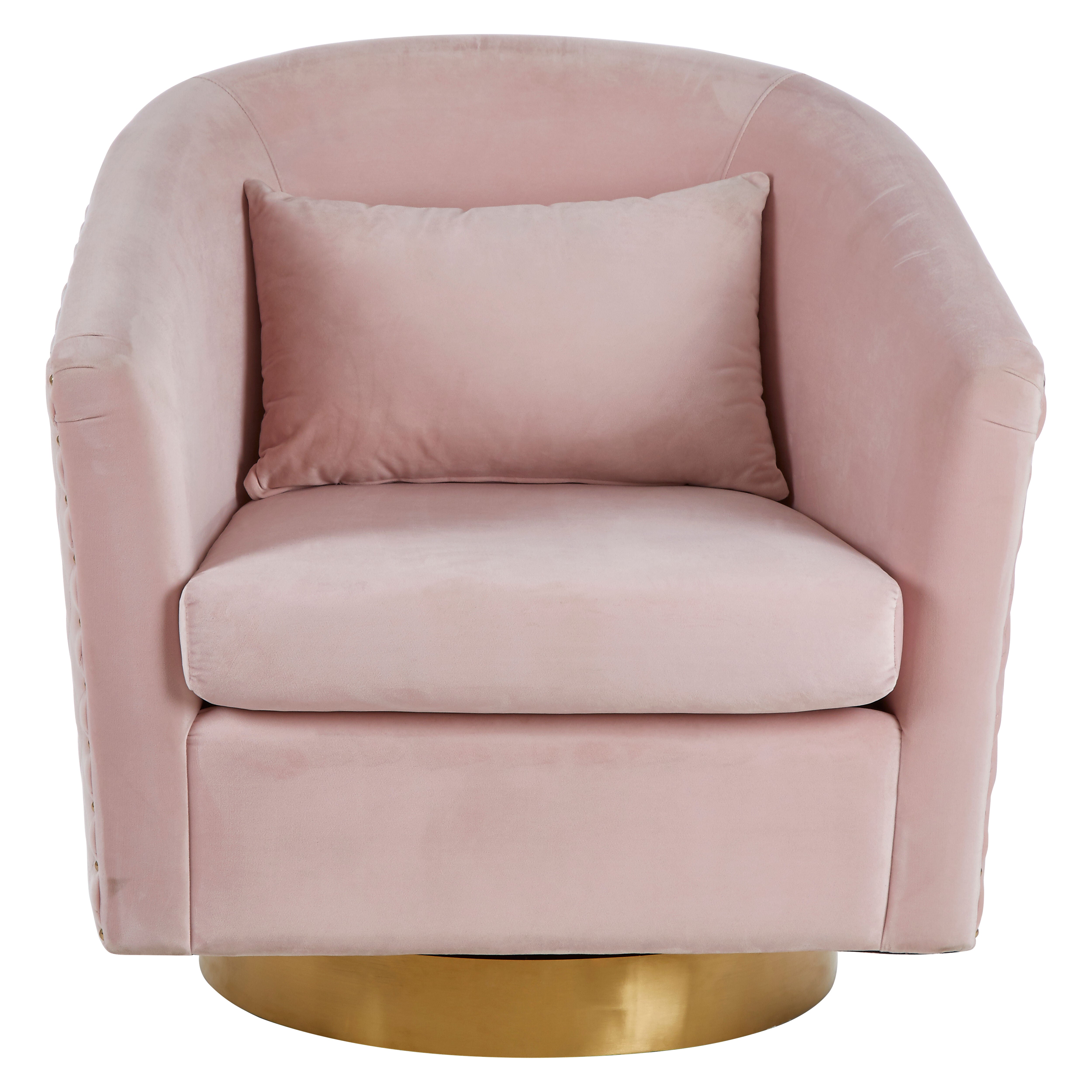 Elsie Soft Pink Velvet Armchair