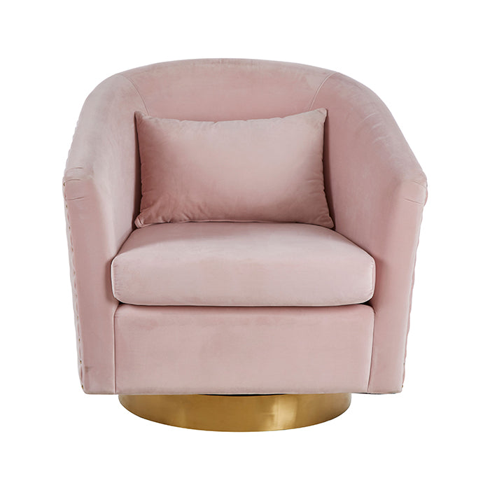 Elsie Soft Pink Velvet Armchair