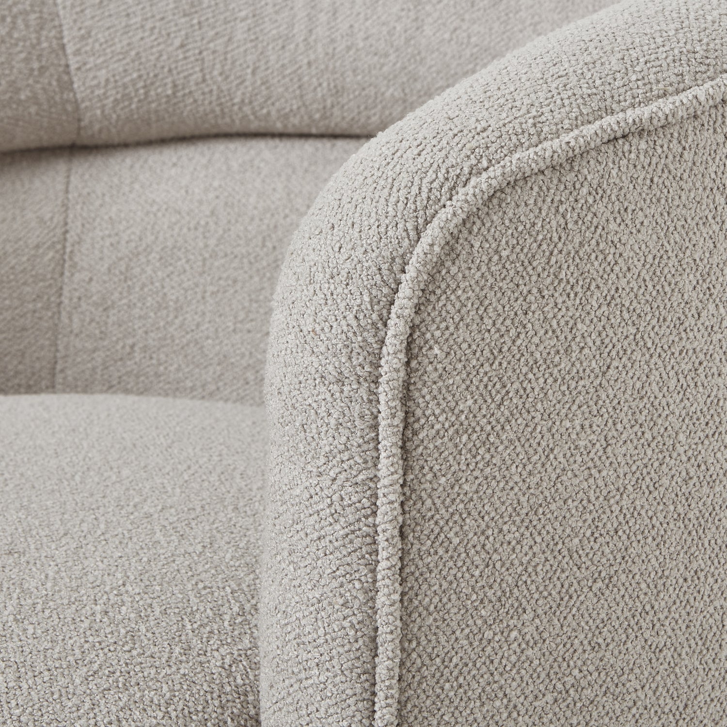 Bouclé Swivel Chair with Metal Base