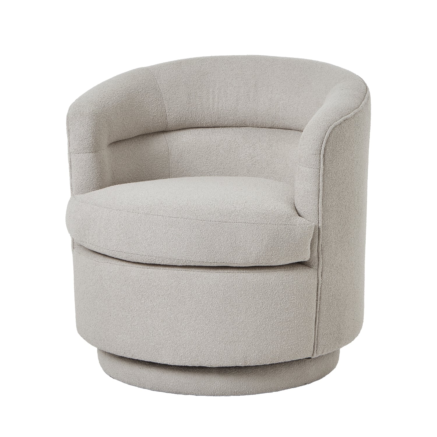 Bouclé Swivel Chair with Metal Base