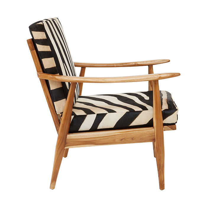 Zebra Patterned Leather Armchair