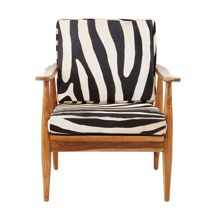 Zebra Patterned Leather Armchair
