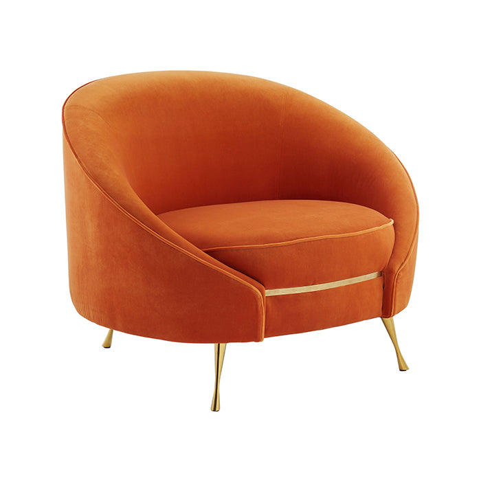 Ronda Big Velvet Orange Armchair