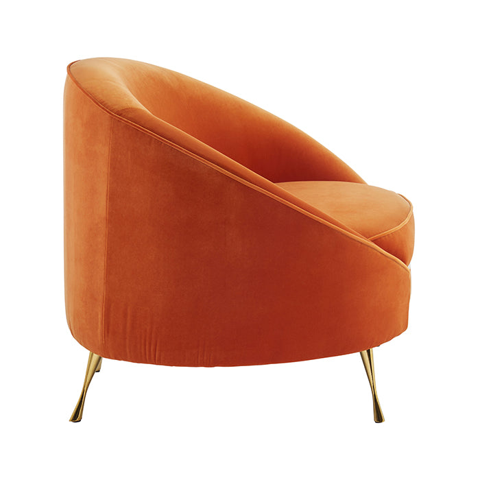 Ronda Big Velvet Orange Armchair