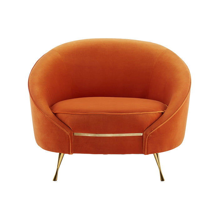 Ronda Big Velvet Orange Armchair