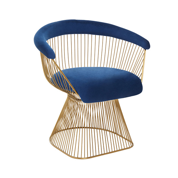 Hollywood Blue and Gold Occasional Chair