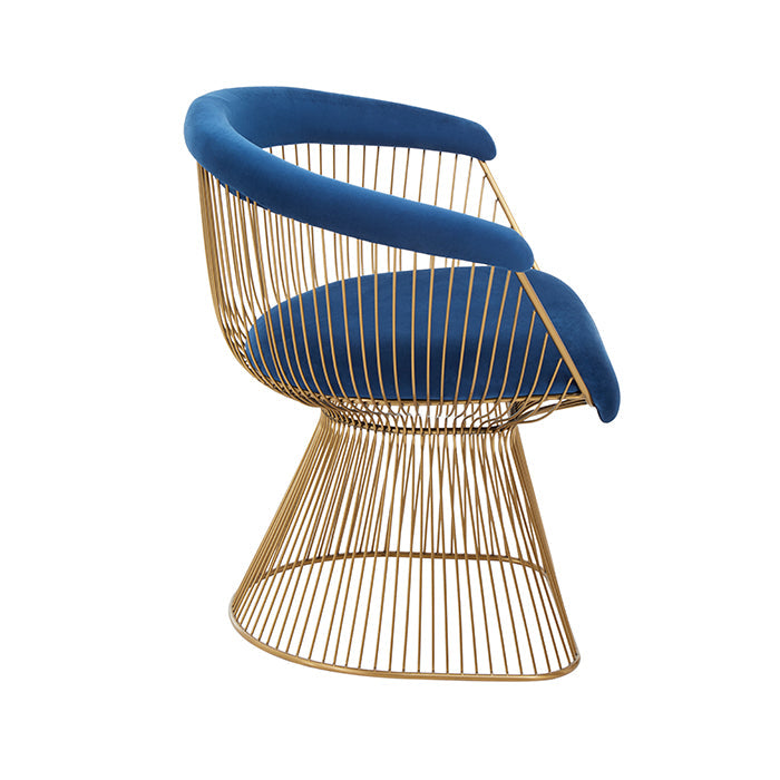 Hollywood Blue and Gold Occasional Chair
