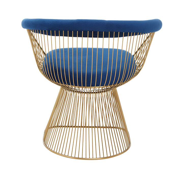 Hollywood Blue and Gold Occasional Chair