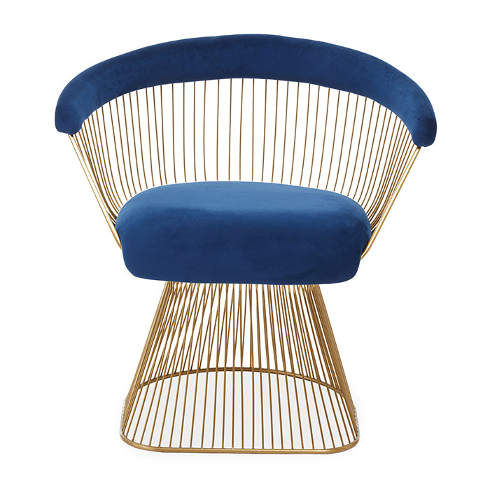 Hollywood Blue and Gold Occasional Chair