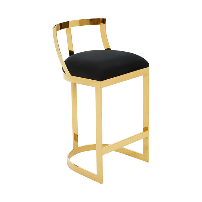 Roxy Black Velvet Bar Stool