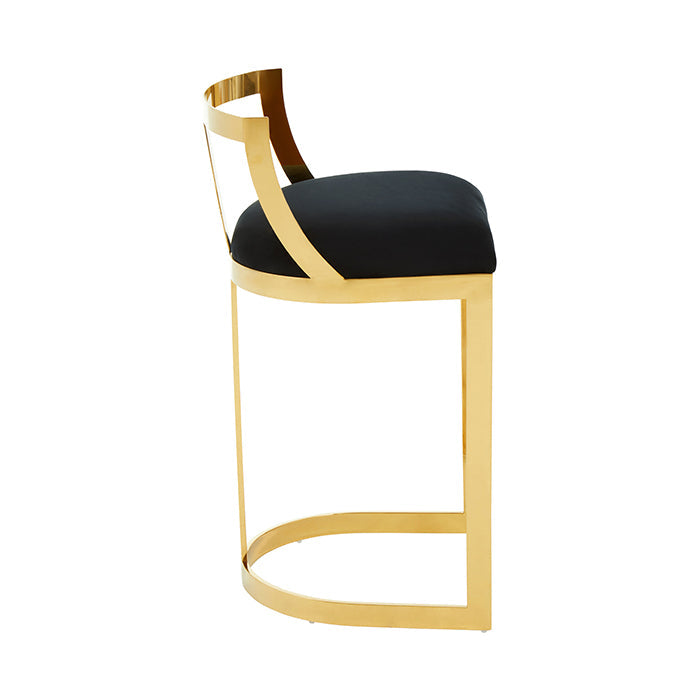 Roxy Black Velvet Bar Stool