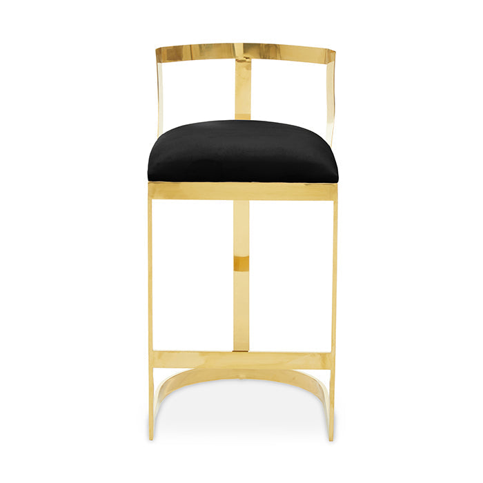 Roxy Black Velvet Bar Stool