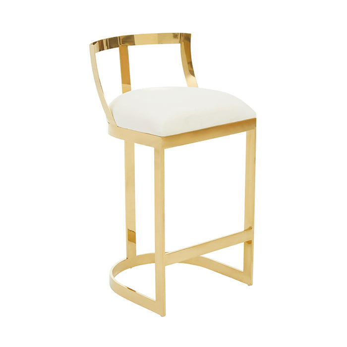 Roxy White Velvet Bar Stool