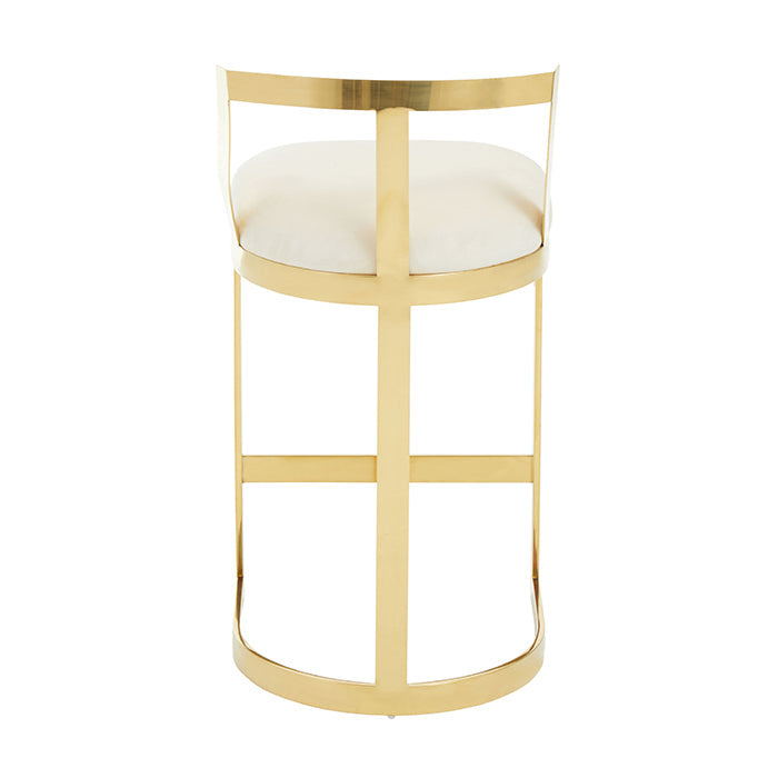 Roxy White Velvet Bar Stool