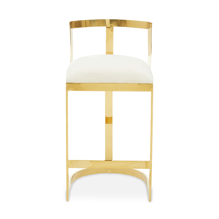 Roxy White Velvet Bar Stool