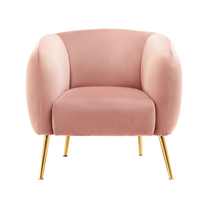 Loren Pink Velvet Armchair