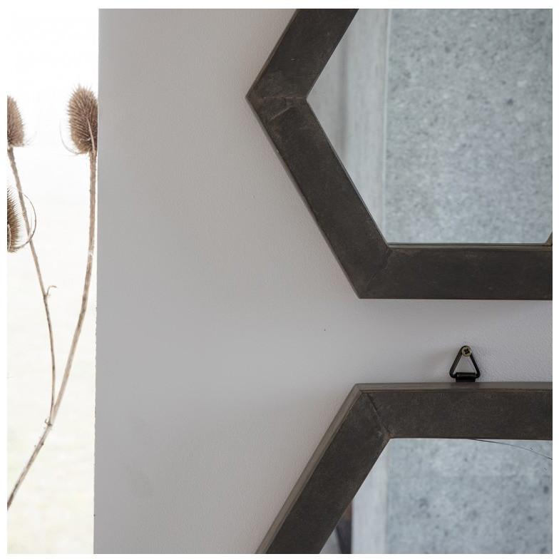 Garfield Set of Three Black Hexagon Wall Mirrors