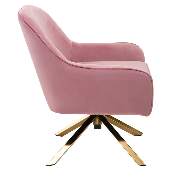 Blush Pink Velvet Swivel Desk Chair