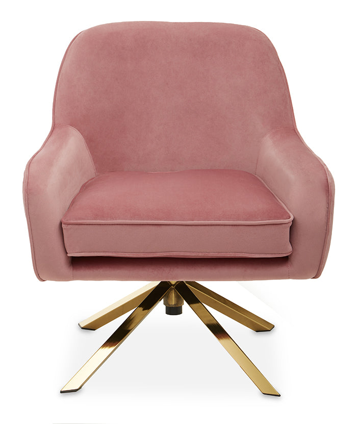 Blush Pink Velvet Swivel Desk Chair