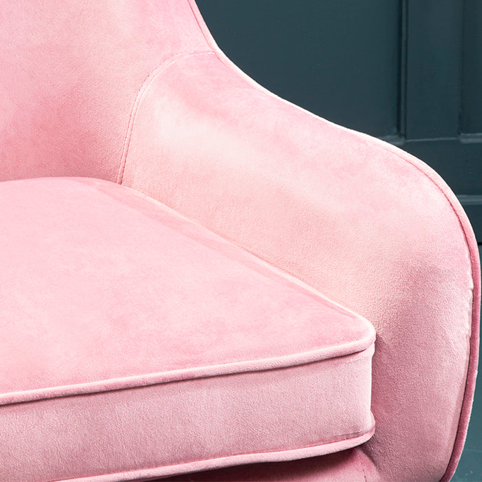 Blush Pink Velvet Swivel Desk Chair