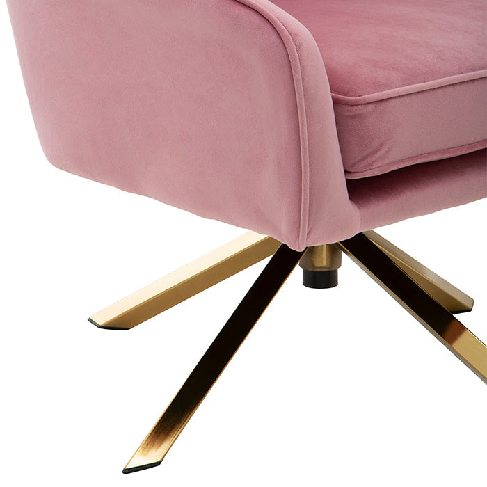 Blush Pink Velvet Swivel Desk Chair
