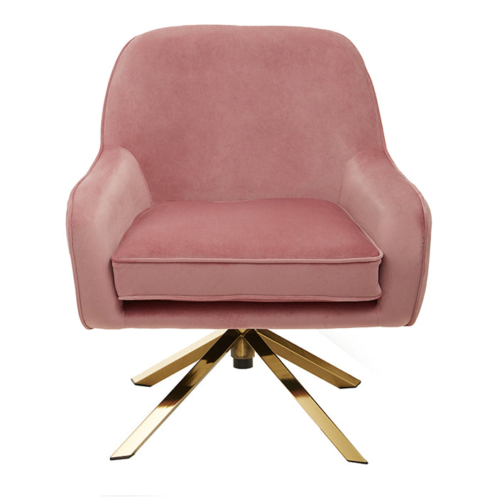 Blush Pink Velvet Swivel Desk Chair