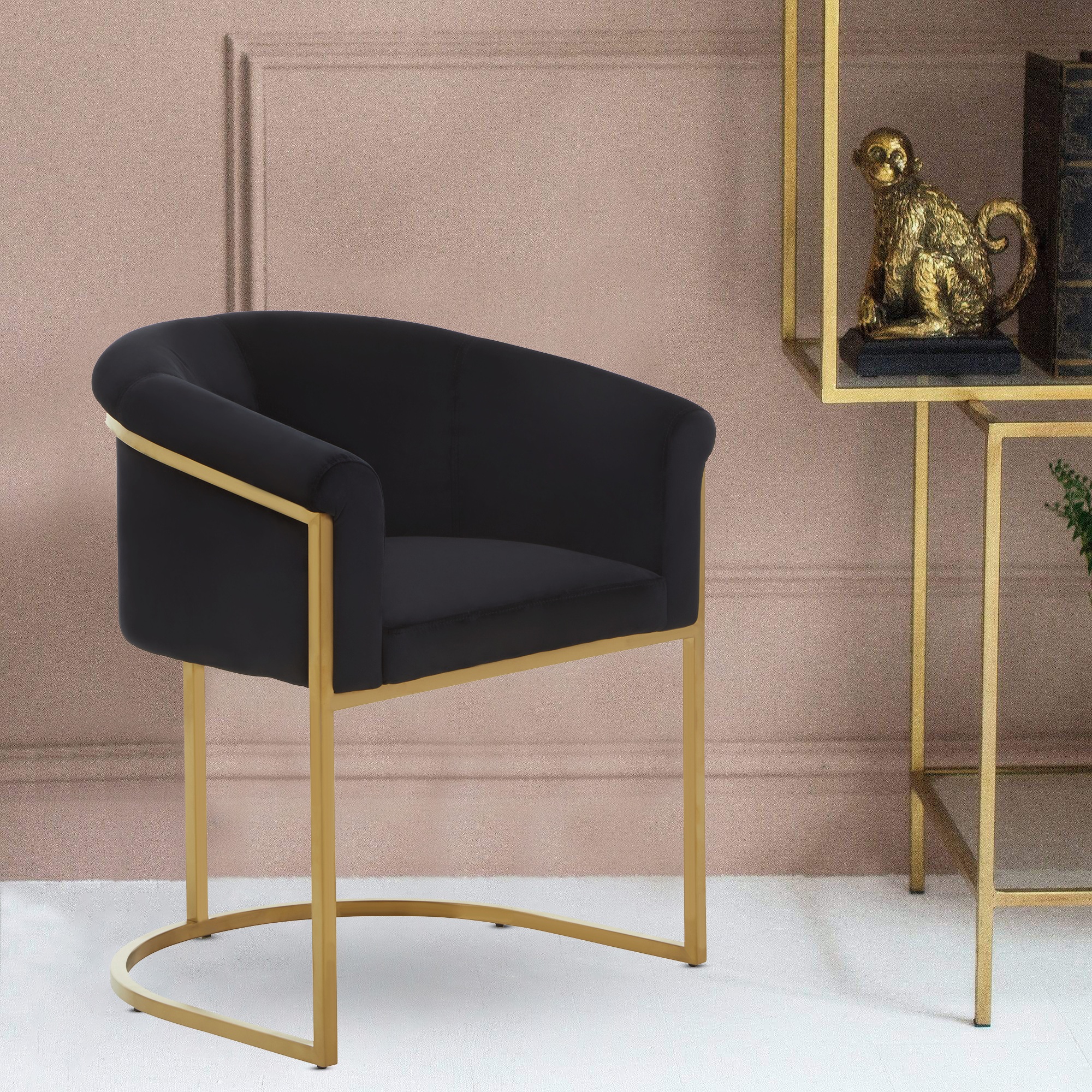 Black Velvet Dining Chair