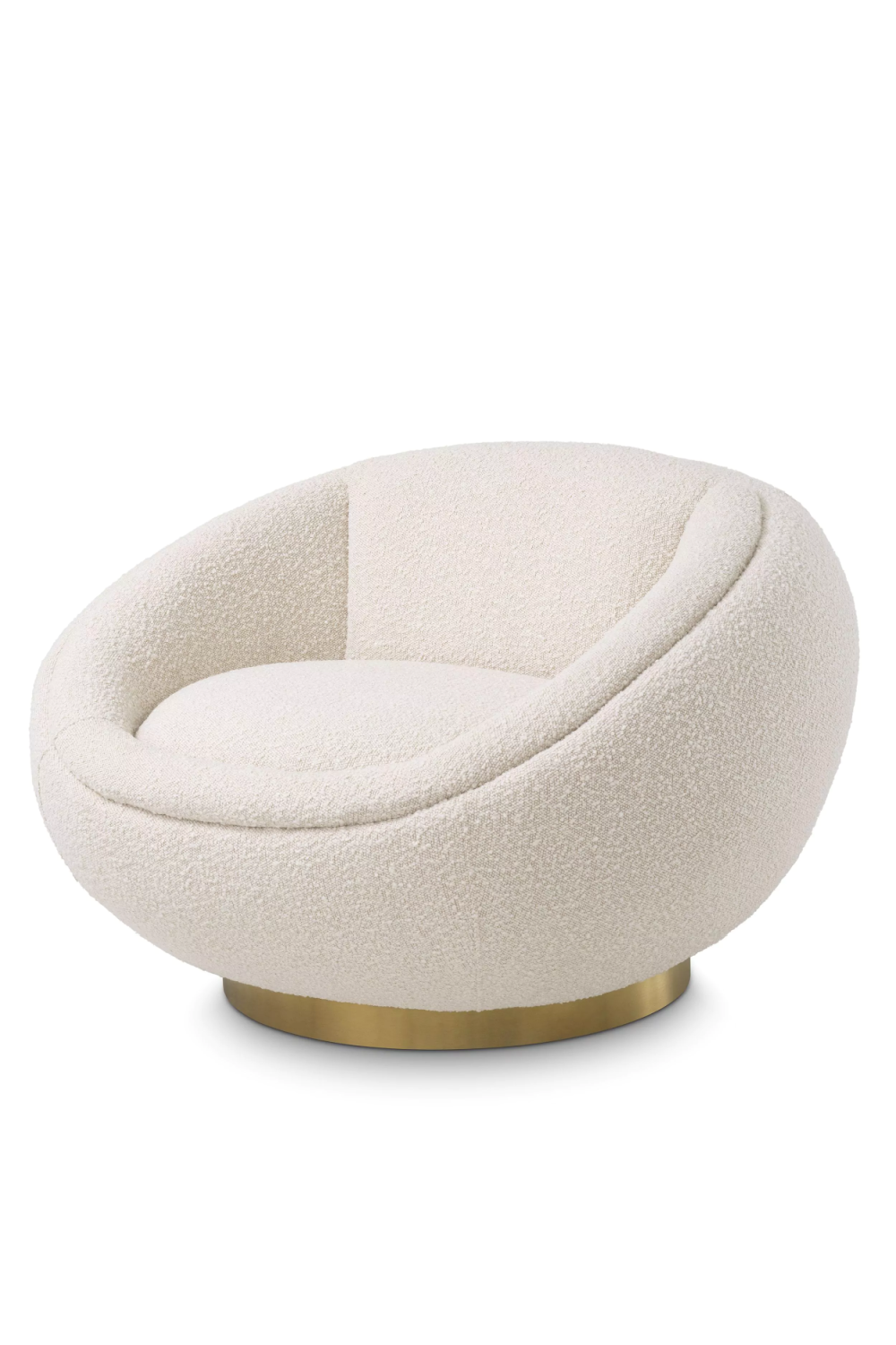 Round Bouclé Swivel Chair