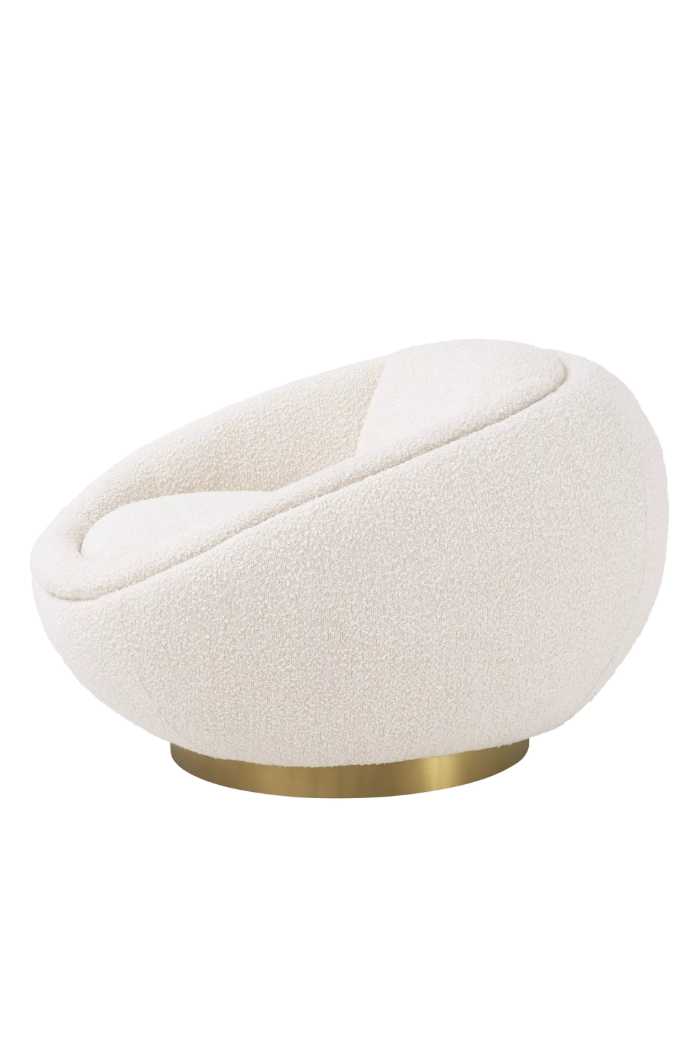 Round Bouclé Swivel Chair