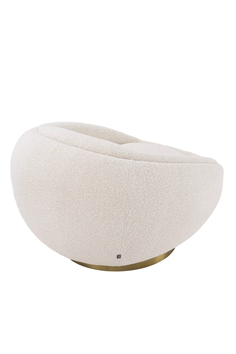 Round Bouclé Swivel Chair