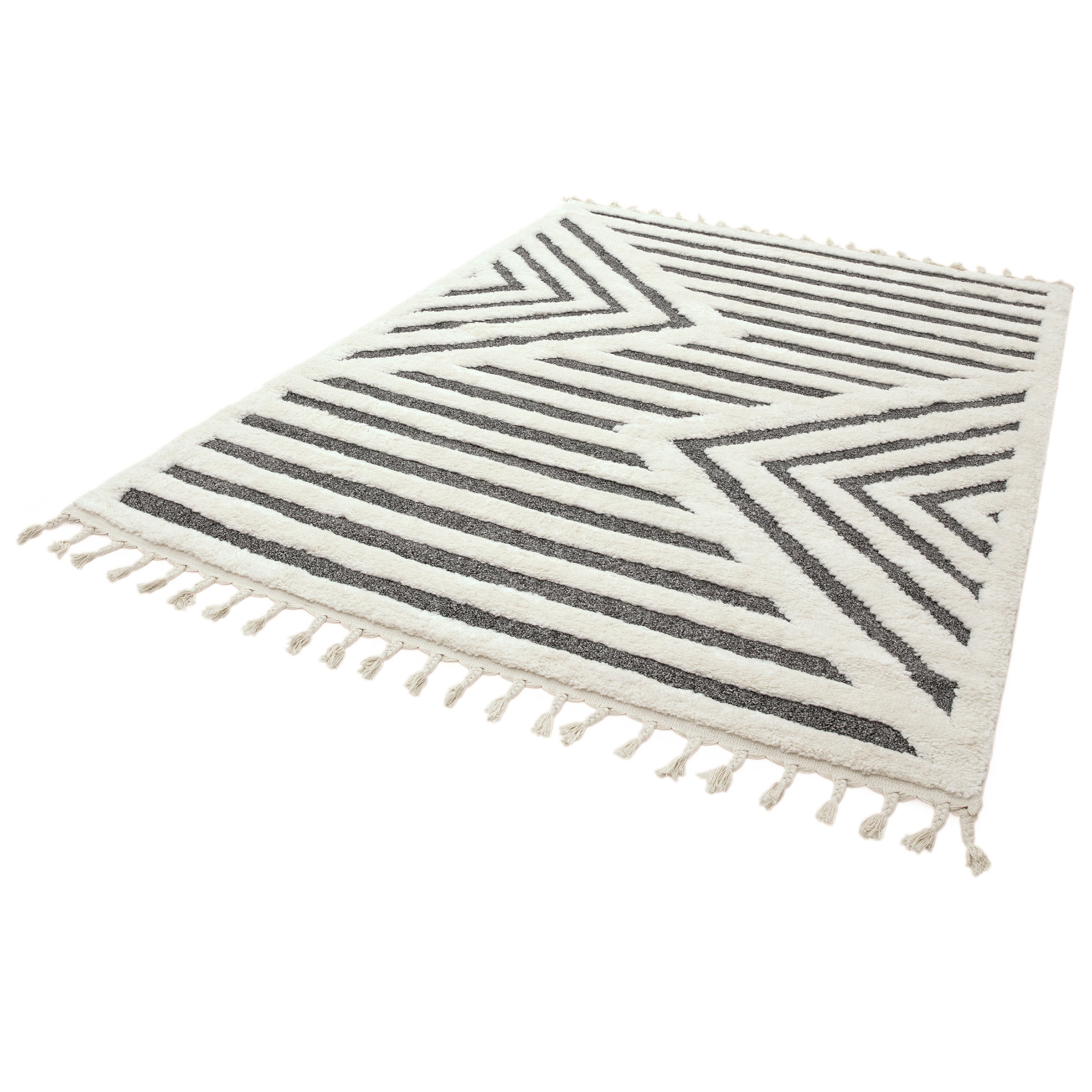 Sumptuously Soft Monochrome Geometric Rug
