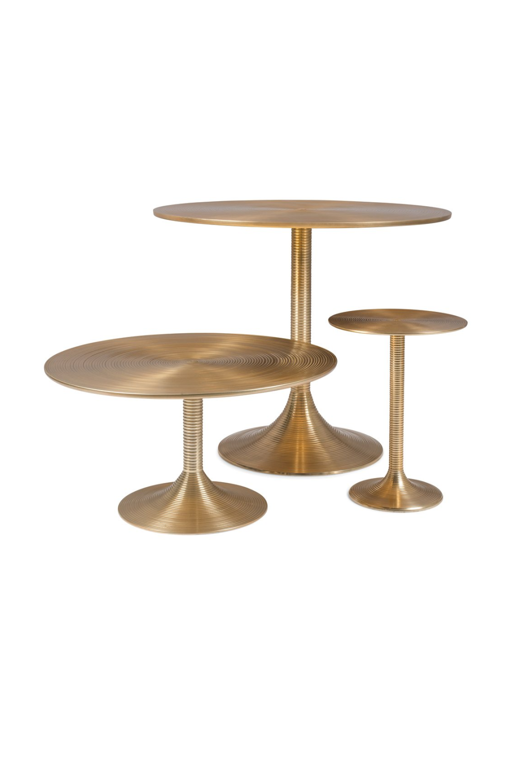 Gold Round Pedestal Coffee Table | Bold Monkey Hypnotising