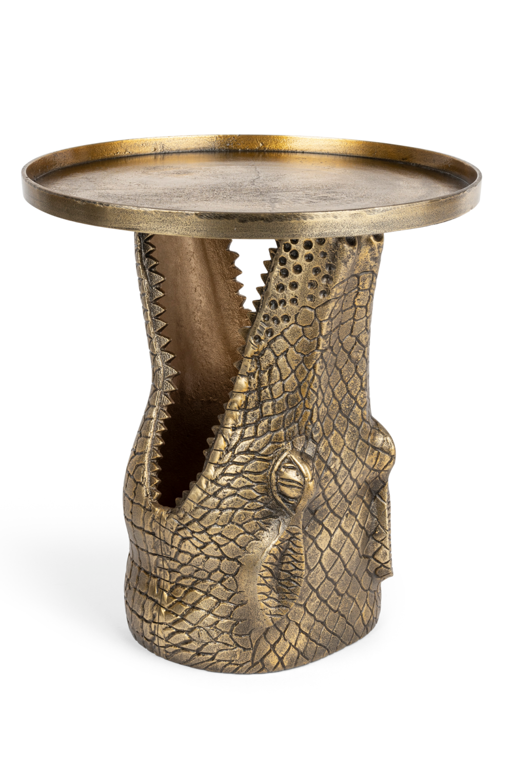 Sculptural Gold Side Table