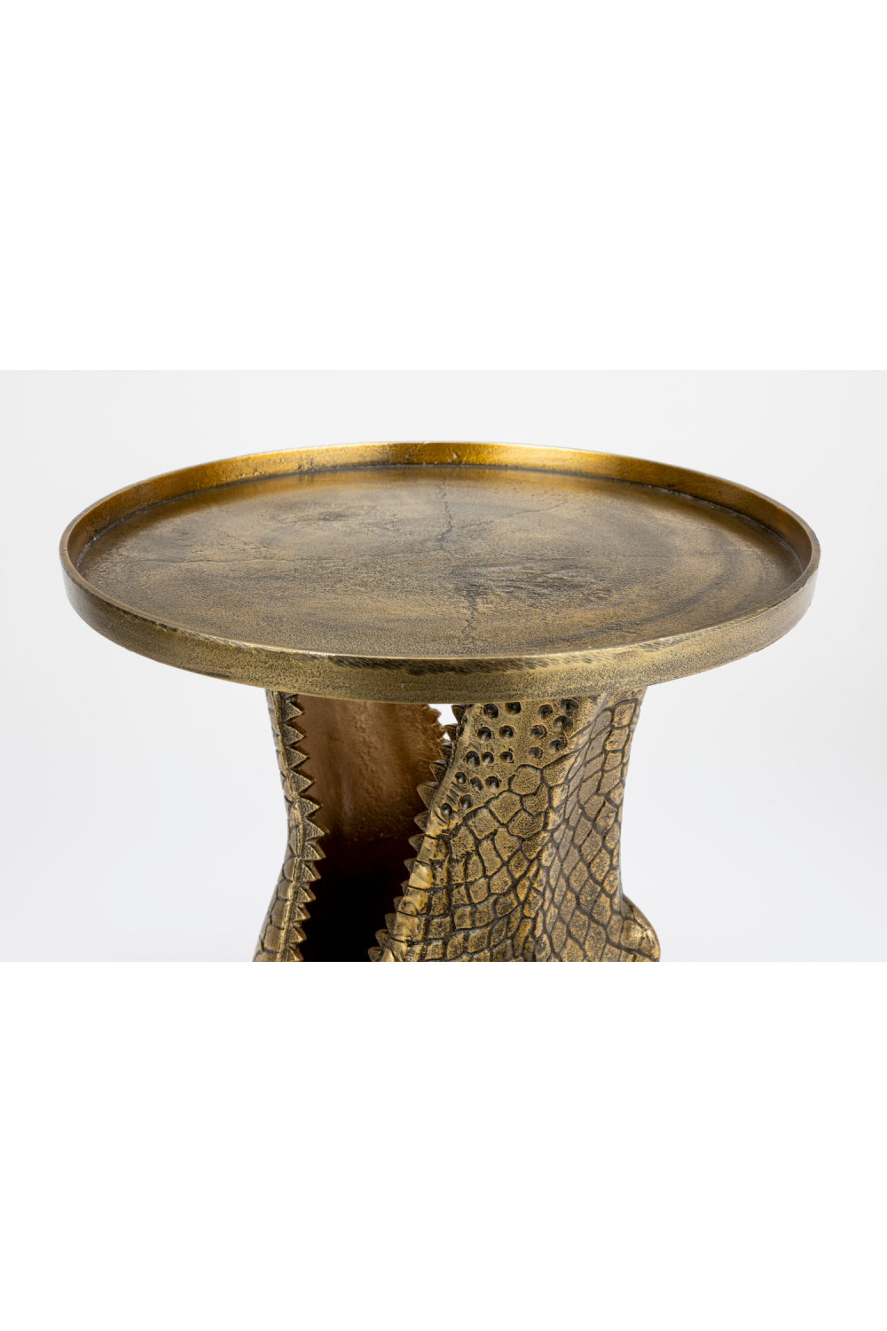 Sculptural Gold Side Table