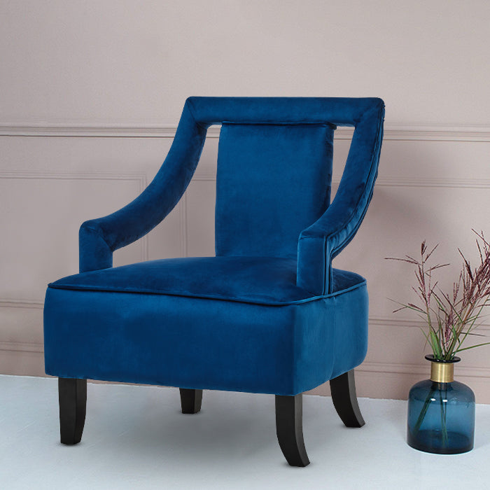 Midnight Blue Velvet Armchair