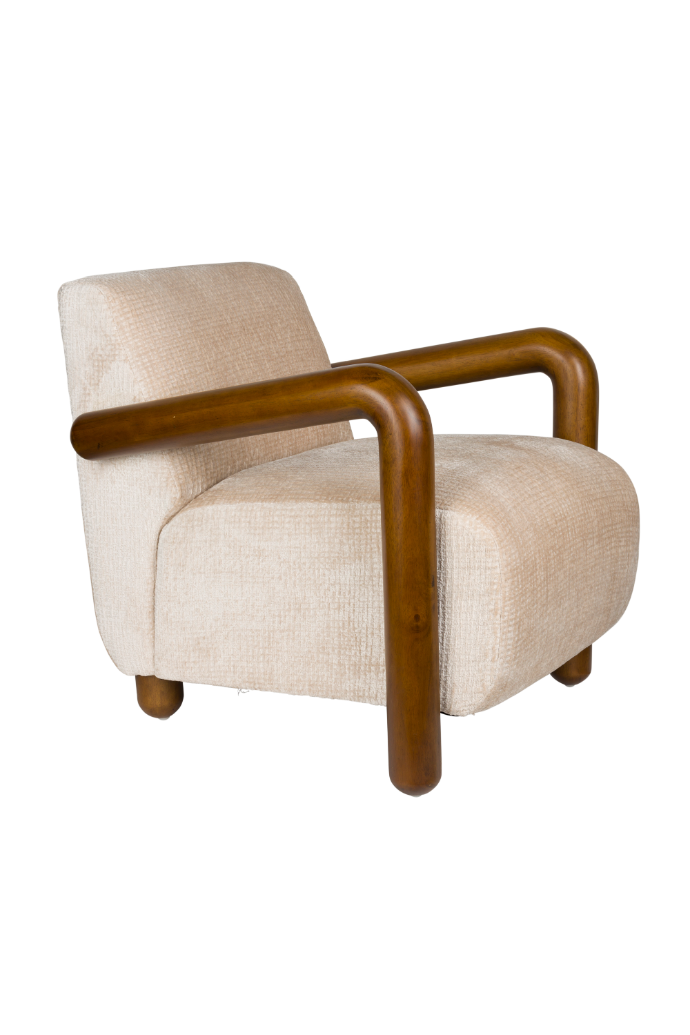 Cream Upholstered Lounge Armchair | Dutchbone Robinson