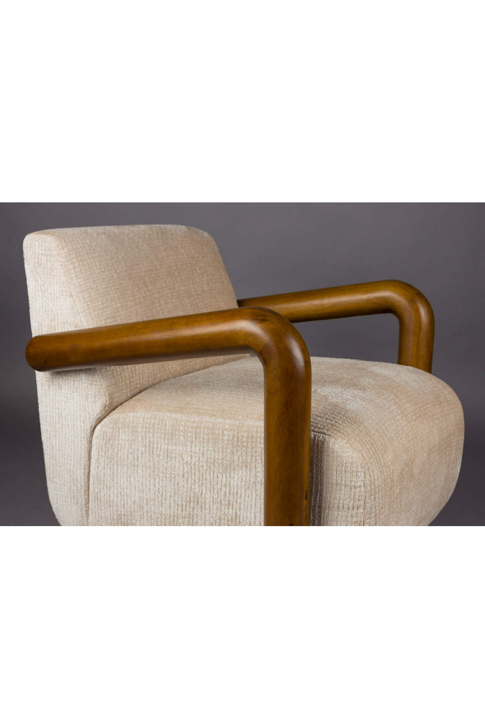 Cream Upholstered Lounge Armchair | Dutchbone Robinson