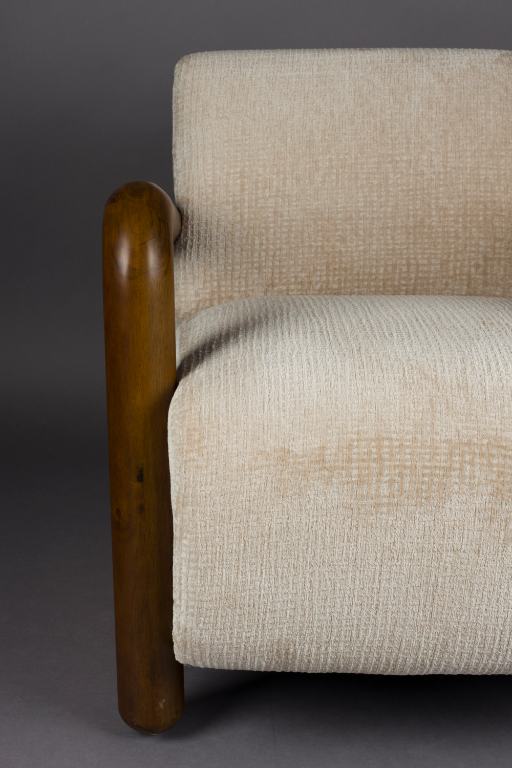 Cream Upholstered Lounge Armchair | Dutchbone Robinson