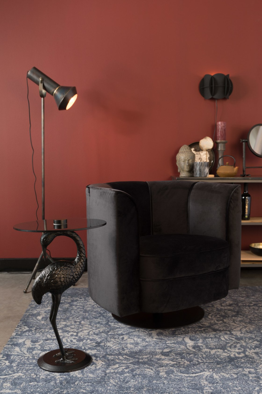 Black Crane Bird End Table | Dutchbone Crane