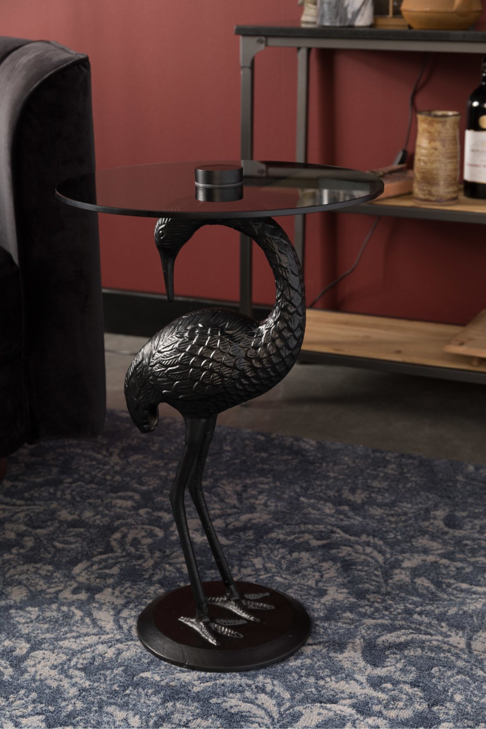 Black Crane Bird End Table | Dutchbone Crane